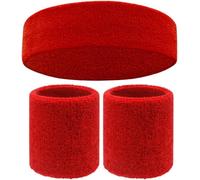 Subzonal-3 Pièces Ensemble Bandeau Et Serre-Poignets,Bracelet Eponge Bande Poignet Sweatband Anti-Sueur Headband,Bandeaux De Poignet Sports Pour Gym Tennis Course Basketball