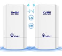 SUBZONAL-300Mbps Point d'Accès Extérieur,Pont/CPE sans Fil Intérieur et Extérieur Repeteur WiFi Exterieur Prenant en Charge Une Solution de Distance de Transmission de 1km pour PTP, Application PTMP