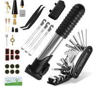 Subzonal-34pcs Kit Reparation Velo Kit Crevaison Velo Avec Mini Pompe 120 Psi Kit Reparation Pneu Velo Avec Outils Multifonction Pièce Pour Bicyclette Vtt Cyclisme