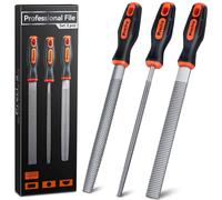 Subzonal-3pcs Lime À Bois Professionnelles - Plate/Demi-Ronde/Ronde, En Acier Au Carbone (45#), Dents Traitées Durables, Poignée Ergonomique Antidérapante Pour Façonnage, Bords, Trous Et Courbes
