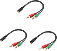 SUBZONAL-3pièces Adaptateur Audio Dual Jack pour Écouteurs Câble De Splitter avec Ports Mâles pour Et Casque Compatible Pc Portable Et Mobile