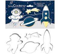 Subzonal-4 Emporte-Pièces Espace - Découpoirs À Biscuits En Inox - Astronaute, Étoile Filante, Fusée, Planète - Moules Petits Gâteaux - Accessoires Pâtisserie Anniversaire Déco - 2084