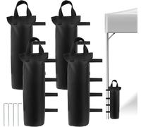SUBZONAL-4 Pièces Sacs de Lestage, Sac de Sable pour Tonnelle, Poids Pavillon Sacs de Sable pour Tonnelles, Auvents, Tentes, Parasols, Tente Pop-up(Oxford, 38 x 20.5cm, Noir)