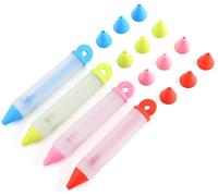 Subzonal-4 Stylos De Décoration De Gâteaux, Stylos De Décoration De Pâtisserie, Stylos De Décoration De Chocolat, Stylos De Pâtisserie En Silicone Pour La Pâtisserie Et Le Bricolage (4 Couleurs)