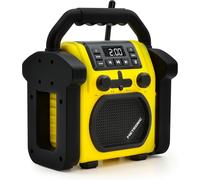 SUBZONAL-477217 Radio de Chantier Bluetooth Portable, Poste FM Tuner Numérique et Enceinte Résistant aux Chocs, Puissance Musicale Totale 30 W Port USB - Jaune et Noir