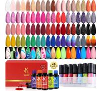 Subzonal-49 Pcs Vernis Gel Uv Semi Permanent, Bonding Primer+Builder Base+Brillant/Matte Top Coat,Transparent Milky, Glow In The Dark,45 New Couleurs, Nail Extension Glue Vernis À Ongles A950