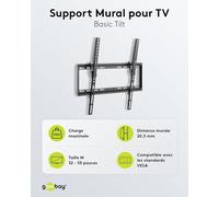 SUBZONAL-49731 Support Mural TV inclinable pour ecrans et televiseurs de 32-55 Pouces (81-140 cm) - Fixation Murale TV avec Une capacité de Charge Max. 35 kg accroche Television Mural VESA 400x400 No