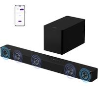 SUBZONAL-5.1ch Barre de Son TV avec Dolby Atmos, Système Audio Surround Home Cinéma, Barre de Son avec Caisson de Basses pour TV, 340W, Basses Réglables, App, Bluetooth 5.4, Poseidon M60 Boom