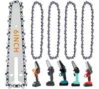 SUBZONAL-5 Pcs Chaine de Tronconneuse 6 in+1 Pièces 6 Pouces Guide tronçonneuse, 1/4""LP, 37 Drive Links, pour mini tronçonneuse, compatible avec toutes les chaînes de tronçonneuse de 6 pouces