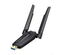 SUBZONAL-5400Mbps Clé WiFi 6E Puissante Tri-Bande 6GHz / 5GHz / 2.4GHz, AXE5400 Clé WiFi 6 USB Longue Portée Cle Wi-FI pour PC, Antenne Wi-FI PC Dongle, Adaptateur USB, Compatible avec Windows 11/10