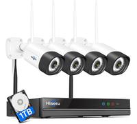 SUBZONAL-5MP+Vision Nocturne en Couleur Kit Caméra de Surveillance WiFi Extérieure, 5MP 10CH 1To HDD NVR Kit Vidéo Surveillance WiFi avec 4X5MP IP Caméra, Détection de Mouvement, APP/PC à Distance