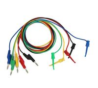 SUBZONAL-5Pcs 4mm 1m Fiche Banane Empilable pour Test Clip Multimètre Câble de Test Accessoire de Fil, Fabriqué en Matériau de Haute qualité, Convient pour Une Utilisation Multimètre,
