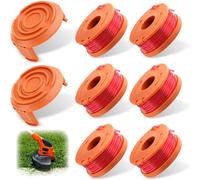 SUBZONAL-6 Pièces Fil Coupe Bordure Compatible avec Coupe Bordure WORX avec 2 Couvercle, Bobine de Fil de Rechange WA0004.1/WA0010, Bobine Fil Coupe Bordure Ø 1,65mm & 3m pour Worx WG150/WG173E/WG183