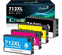 SUBZONAL-712XL 712 Cartouche d'encre Compatible pour HP 712 3ED67A 3ED68A 3ED69A 3ED70A 3ED71A Replacement pour HP DesignJet Studio T250 T650 T630 T230 ¿Noir Cyan Magenta Jaune¿