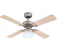 SUBZONAL-7227240 Vegas Ventilateur de plafond E27 Métal Aluminium brossé