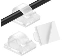 SUBZONAL-80 Pièces Clips Cable Adhesif, Câbles Crochets Fixation Cable Electrique, Transparent Cordon Clips Organisateur Cable Holder pour Bureau École