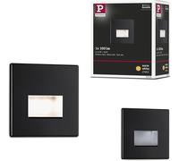 SUBZONAL-93094 spots encastrés LED encastré mural Edge Quadro kit 80x5mm 50lm 230V carré incl. 1x1,2W Outdoor Noir mat plastique 2700K