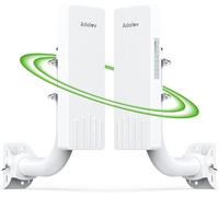 SUBZONAL-Adalov Pont WiFi Exterieur 5,8 GHz, Pont sans Fil Extérieur Point-à-Point 3KM, Antenne 14dBi avec Deux Ports Ethernet 100 Mbps, Étend la Couverture Internet Jusqu'au Prochain Bâtiment (CPE66