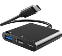SUBZONAL-Adaptador USB-C a HDMI, 3 en 1 Hub USB C HDMI 4K Con 100W PD Carga Compatible Con MacBook Pro Air M2 M1, iPad Pro Air, iPhone 15 Plus Pro Max, XPS etc - Negro