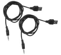 SUBZONAL-Adaptateur Audio USB Lot de 2 vers Prise Jack 3,5 Mm Câble de Chargeur PVC Noir Transmission de Données pour Casque et Audio Portable