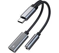 SUBZONAL-Adaptateur Casque et Chargeur USB-C vers 3.5mm 32 Bit / 60W 2-in-1 Splitter Type-C vers Mic Audio Jack Adaptateur avec Charge Rapide pour iPhone 17 16 15, iPad Air/Pro, Galaxy S25 S24 S23 S2