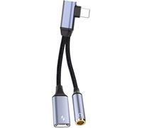 SUBZONAL-Adaptateur USB C à 3,5 mm Audio Adaptateur Casque USB C 2 en 1 Connecteur Câble Tressé pour Téléphone Casque Écouteurs