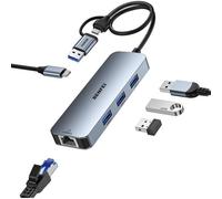 SUBZONAL-Adaptateur USB-C USB 3.0 vers Gigabit Ethernet, Hub USB 3.0 à 3 Ports avec RJ45 Compatible avec MacBook Pro/Air 2023, iPad Pro, iMac, S23, XPS 17, Surface Book 3, etc.