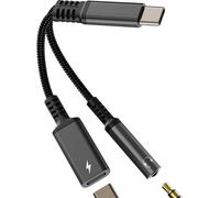 SUBZONAL-Adaptateur USB C vers casque 3,5 mm pour iPhone 16 15 Pro Max DAC AUX Jack Dongle (2 en 1) Câble audio chargeur compatible avec Samsung Galaxy Câble répartiteur pour téléphone filaire Apple