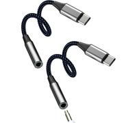SUBZONAL-Adaptateur USB C Vers Jack 3.5mm(Lot de 2)AUX Audio écouteur Prise Pour IPhone 16 15 Compatible Avec Samsung Galaxy S24 Casque AUXiliaire Cable Pour Apple Type C Téléphone Pour Filaire Ecout