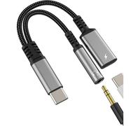 SUBZONAL-Adaptateur USB C vers prise jack 3,5 pour Apple (2 en 1) - Câble répartiteur de chargeur audio AUX de type C pour iPhone 17 16 15 Pro Max - Compatible avec adaptateur d'écouteurs Samsung - D