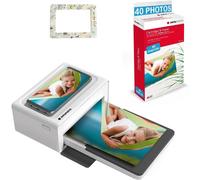 SUBZONAL-AGFA Photo Pack Imprimante Realipix Moments + Cartouches et papiers 40 Photos + Joli Cadre magnétique - Impression Bluetooth Photo 10x15 cm, iOS et Android, 4Pass Sublimation Thermique - Bla