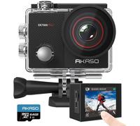 SUBZONAL-AKASO EK7000 Pro Caméra Sport 4K avec Carte MicroSDXC 64GB, 20MP WiFi Action Caméra Sportive avec Ecran Tactile, EIS Stabilisateur, Télécommande, 170° Angle Réglable, Étanche 40M et 2 Batter