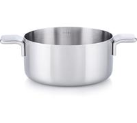 Subzonal-Alessi Bones - Casserole De 20 Cm - Fabriquée En Acier Inoxydable - Finition Intérieure Et Extérieure Mate - Corps Droit Et Poignée Longue En Fonte Creuse Soudée - Convient Pour Induction