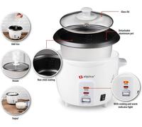 SUBZONAL-Alpina Cuiseur à riz - 0,6 l - 300 W - Avec témoin de cuisson et de chaleur - Blanc