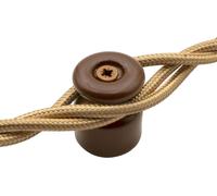 SUBZONAL-Amarcords - Tourillon de câble avec des vis et des chevilles. 10 isolateurs en porcelaine couleur cru MARRON pour l'installation de câbles de tresse de paroi.