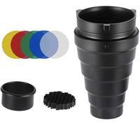 SUBZONAL-Andoer en métal Conique Snoot avec Grille nid d'abeille 5 pcs Kit de filtres de Couleur pour Bowens Mont Studio Strobe Monobloc Photographie Flash