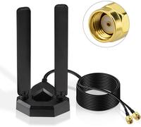 SUBZONAL-Antenne WiFi 6E Tri-Bande 2.4g/5g/5.8g/6GHz Base Magnétique avec RG174 Câble 2m- RP-SMA - Amplificateur Signal pour Carte PCI/Routeur/PC Gaming/Streaming 4K -Compatible Wi-FI 6/6E