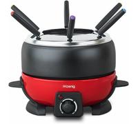 SUBZONAL-Appareil à Fondue Electrique 6 Fourchettes 2L Inox ALP1800, Service à Fondue Chocolat Bourguignonne Fromage Savoyarde, Bol Amovible Antiadhésif Résistant, Couvercle antiprojection
