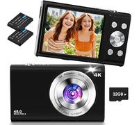 SUBZONAL-Appareil Photo Numérique 4K,Lecnippy 48MP Autofocus Camera Vlog with 32G Memory Card 16X Digital Zoom,Digital Camera with 2.8 inch Screen for Teenagers(Noir)
