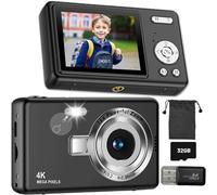 SUBZONAL-Appareil photo numérique, appareil photo numérique compact pour enfants débutants de 6 à 16 ans, 1080p 44 MP, appareil photo portable simple avec anti-secousses, retardateur, carte mémoire d