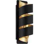 Subzonal-Applique Murale Intérieure Elizondo, Luminaire D¿Intérieur Vintage Et Industriel En Acier Noir Et Doré, Lampe En Spirale Pour Salon Et Couloir, Spot Avec Douille E14