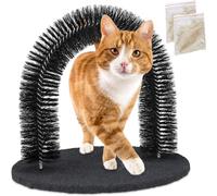 Subzonal-Arche Pour Chat, Ronde, Avec Herbe Aux Chats, Hxlxp: 34 X 36 X 28,5 Cm, Station De Massage, Grattoir, Noir