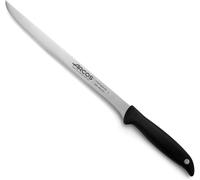 Subzonal-Arcos Couteau À Jambon En Acier Inoxydable Nitrum Avec Lame De 240 Mm ¿ Poignée Ergonomique En Polyoxyméthylène Pom, Idéal Pour Trancher Le Jambon ¿ Couleur Noire, Série Menorca