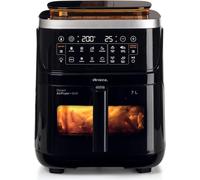 SUBZONAL-Ariete 4636 Friteuse à air avec fonction vapeur + fonction grill, 1700 W, fonction déshydratation, 10 fonctions de cuisson, panier transparent, minuteur, noir