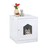 Subzonal-Armoire À Chat, Large Entrée, Porte Aimantée, Trous D'aération Sur Face Arrière, Hlp : 52 X 48 X 53 Cm, Blanc