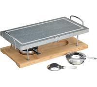 SUBZONAL-Artesà Gril À Pierres Chaudes, Grill De Table Gourmet, Grill En Pierre Pour Steak, Fruits De Mer Et Légumes, 41,5 X 22 X 15 cm - Marbre/Bois