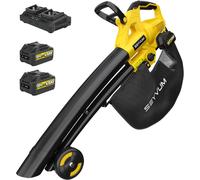 SUBZONAL-Aspirateur souffleur broyeur,40V souffleur aspirateur de Feuilles sans Fil avec Batterie 2×4,0 Ah et Chargeur¿6Vitesse Max 110km/h, Collecte de 45 L,pour souffler, Aspirer et broyer Les Feui