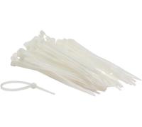 SUBZONAL-Attaches en nylon blanches, 100 pièces, 100 x 2,5 mm, résistant aux UV, auto-verrouillantes, jusqu'à 8 kg de traction, pour la gestion des câbles à l'intérieur et à l'extérieur.