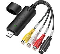 SUBZONAL-Audio Video Grabber USB 2.0, convertisseur vidéo USB Plug & Play, adaptateur vidéo pour l'édition Hi8 VHS vers DVD Digitize avec adaptateur convertisseur péritel/AV pour Mac et Windows 10
