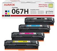 SUBZONAL-AUMOK 067H 067 Toner Compatible pour Canon 067H 067 pour Canon i-SENSYS MF655CDW Toner MF657CDW LBP631CW LBP633CDW MF651CW Cartouches (Noir Cyan Jaune Magenta, 4 Pack)